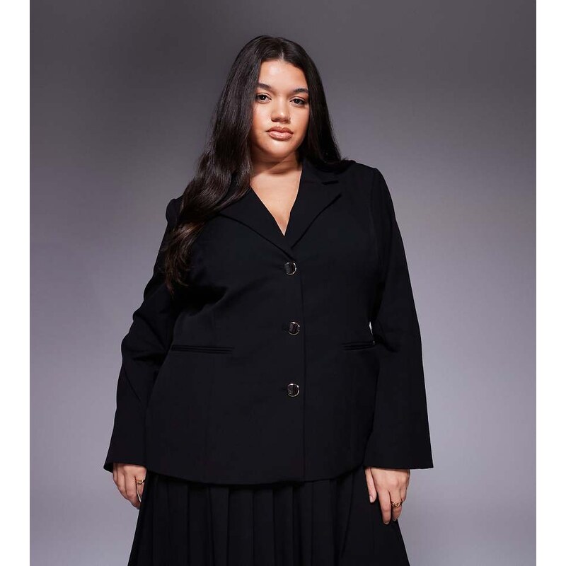 Forever New Curve tailored 2 in 1 blazer and pleated skirt mini dress 115531918