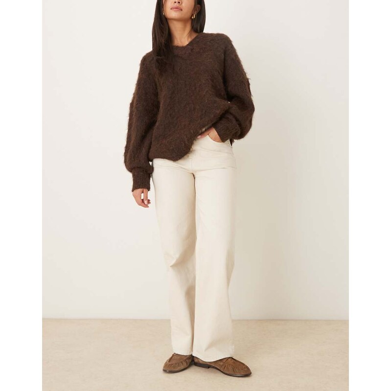 ARKET Coral high waist relaxed leg jean in off-white