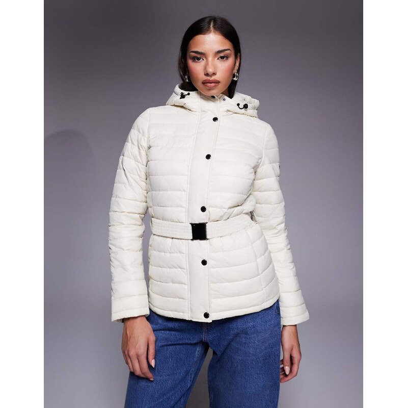 Barbour International Jada puffer jacket with elastic belt detail in 112543999