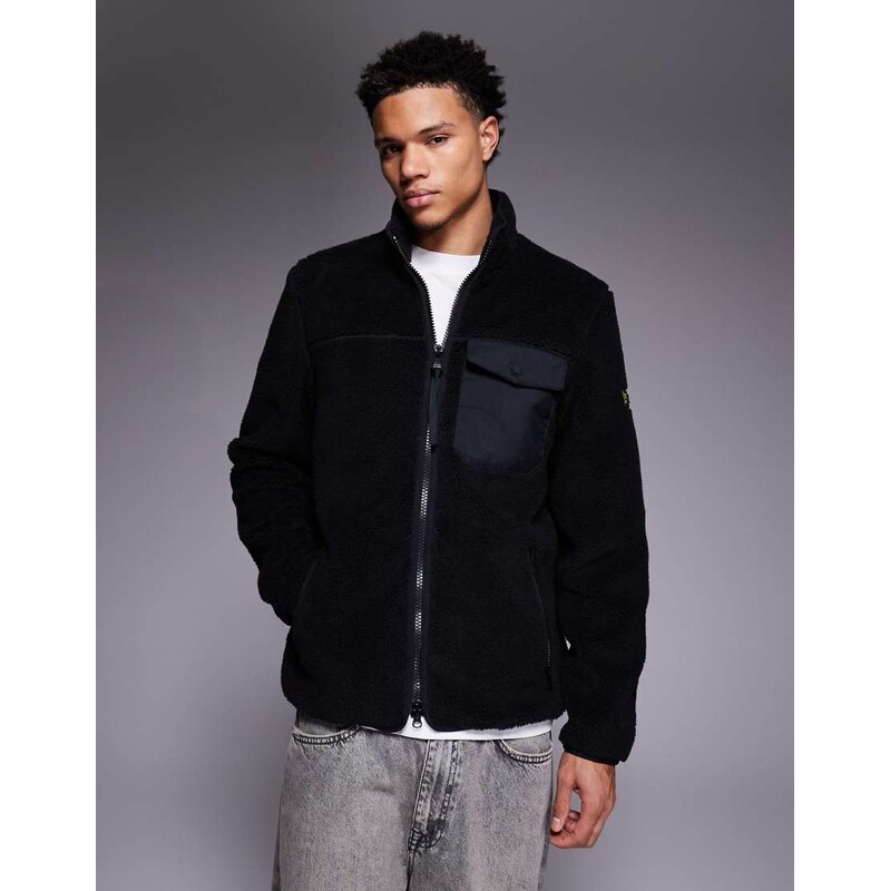 Barbour International mossdale fleece jacket in black 112844295