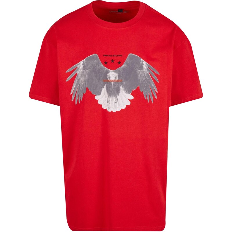MT Upscale Tričko Sick Eagle šedá / jasně červená / bílá