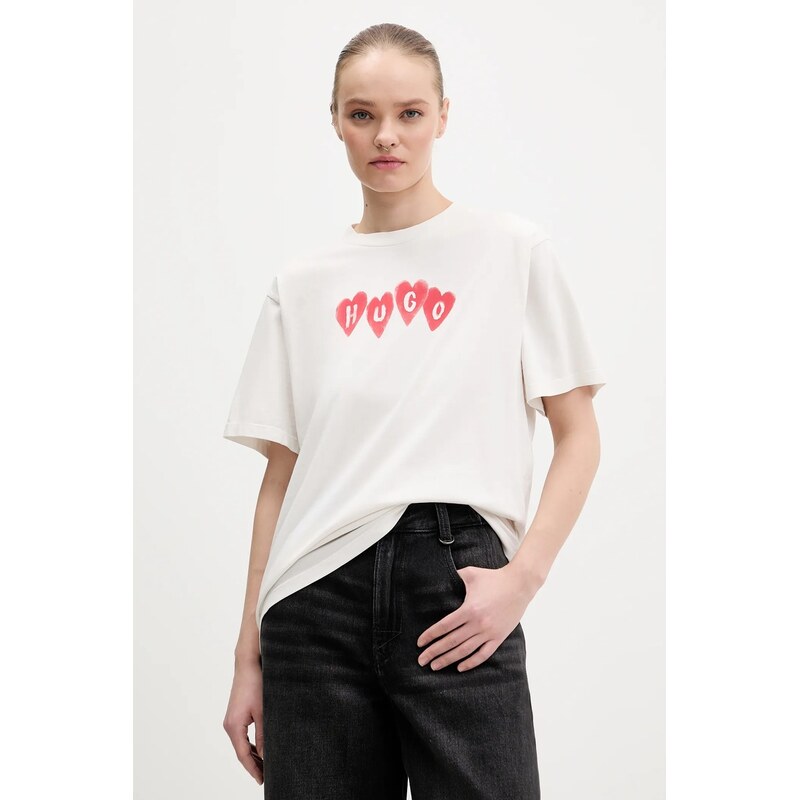 HUGO Bavlněné tričko HUGO Vintage Tee_22
