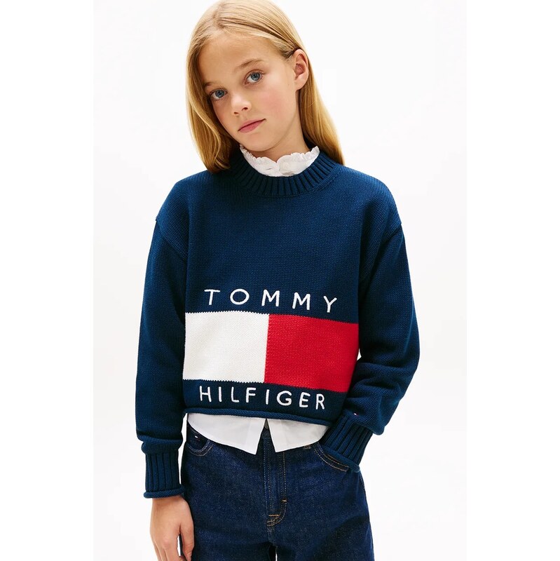 Tommy Hilfiger Dětský bavlněný svetr Tommy Hilfiger