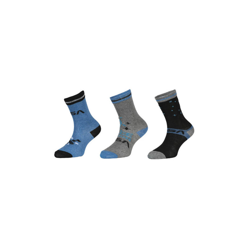 Trenýrkárna 3PACK dětské ponožky NASA vícebarevné (39133/blue)