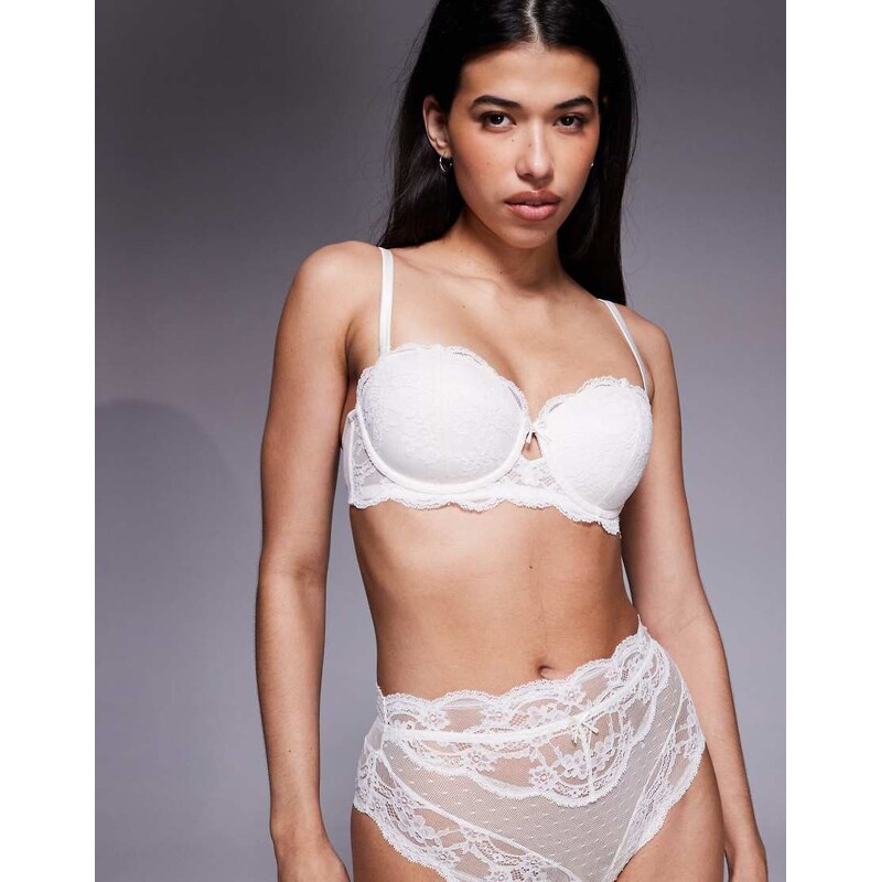 ASOS DESIGN Bridal Lola lace strapless underwired bra with