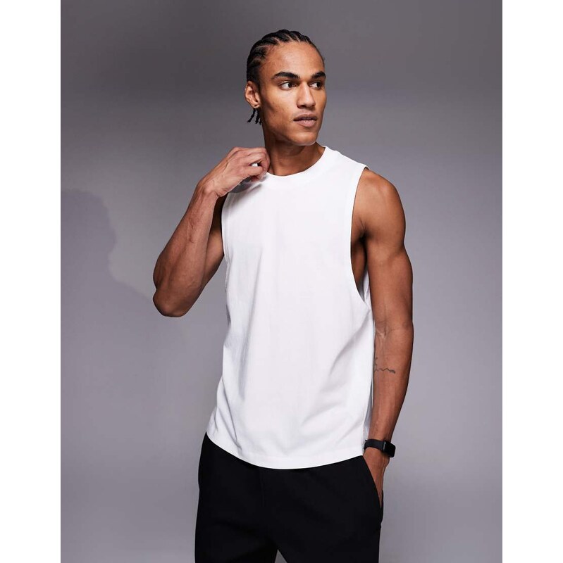 4505 Icon cotton drop armhole training vest with quick dry finish in 111338198