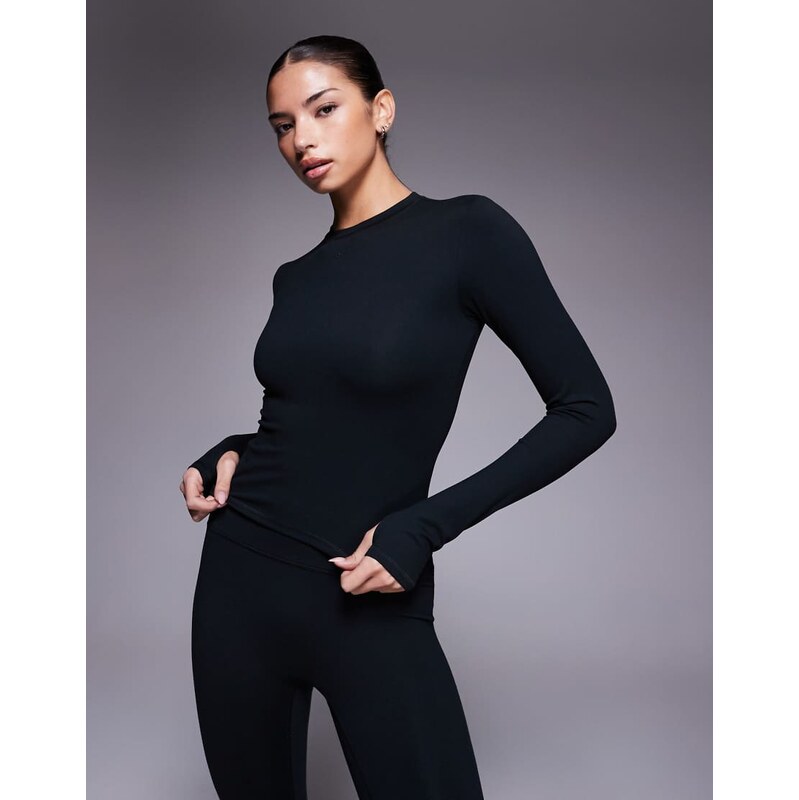 4505 Icon soft touch studio long sleeve baby t-shirt in black 111338199