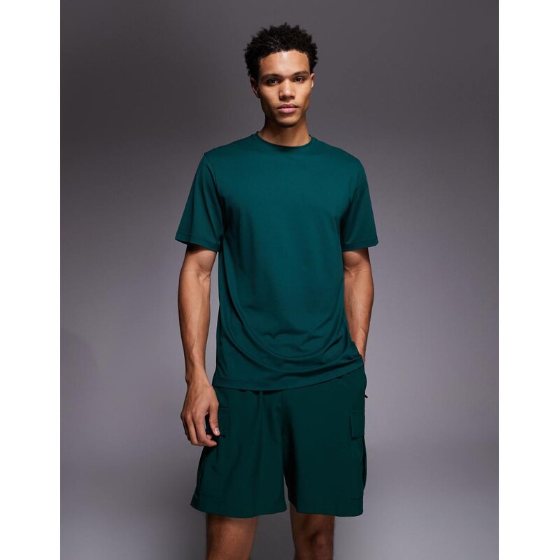 4505 Icon quick dry mesh training t-shirt in bottle green