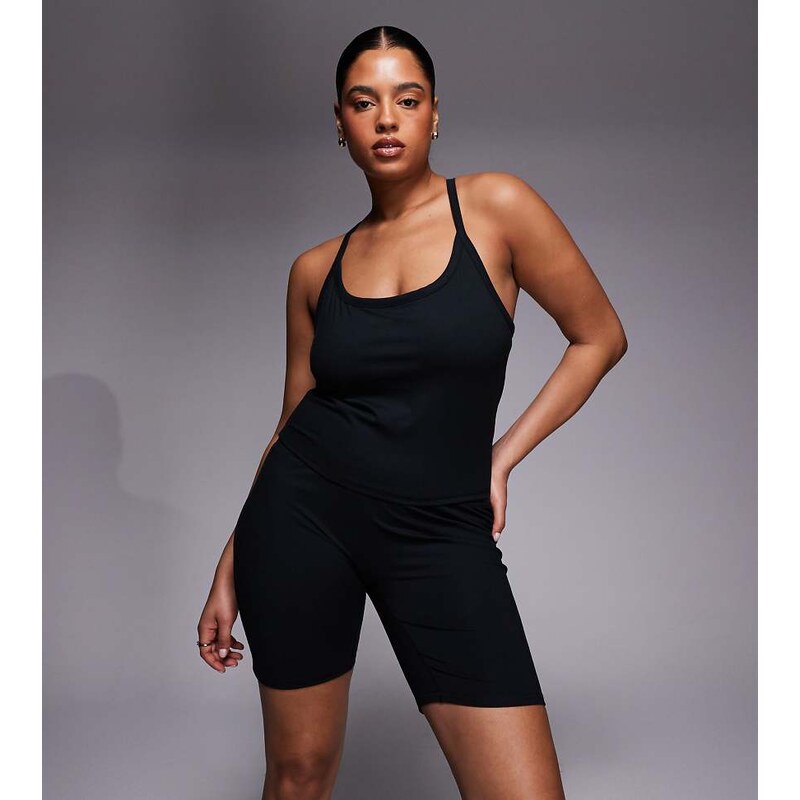 4505 Curve Icon soft touch high waist 8 inch legging short in black 113263470