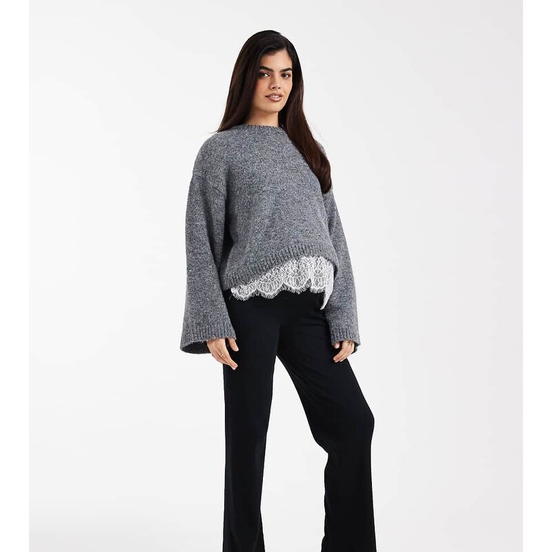 Mama.licious Mamalicious Maternity heavy ribbed wide leg