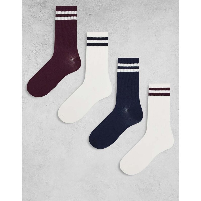 Lindex 4 pack sporty rib socks in multi 111338223