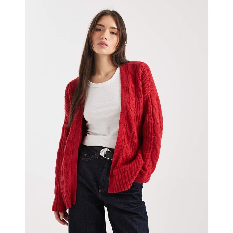 Hollister open cardigan in red 115527500