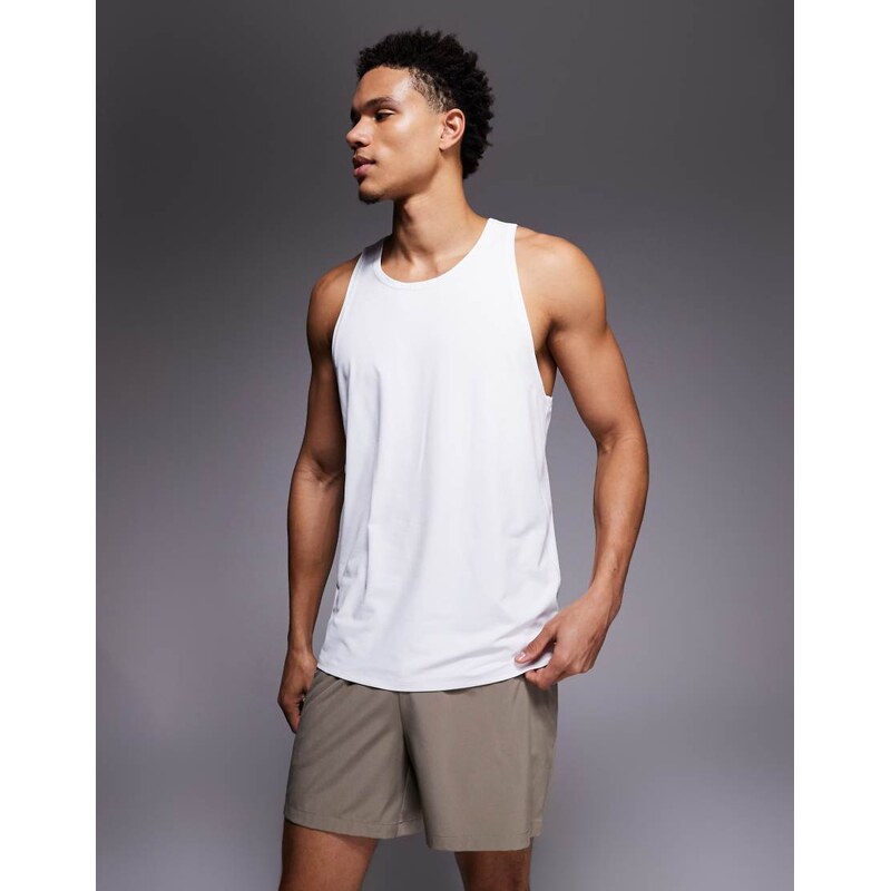 4505 Icon quick dry mesh training vest with racer back in white
