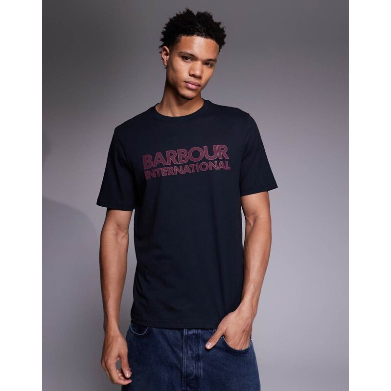 Barbour International essential graphic t-shirt in navy 112554994