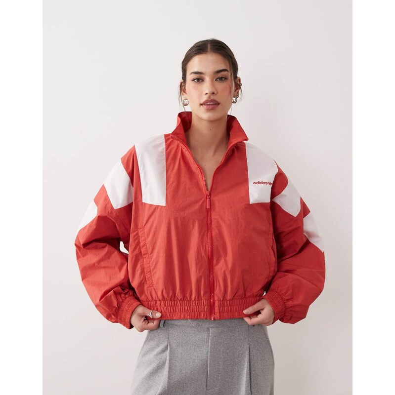 adidas Originals blocked track top in red and white 115499294