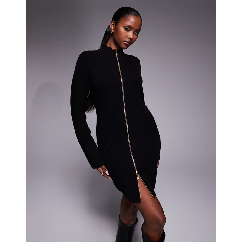 Barbour International reagan knitted mini dress in black 112544079