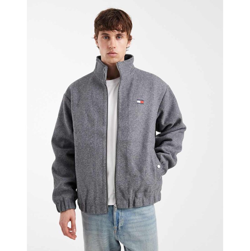 Tommy Jeans essential wool padded jacket in grey