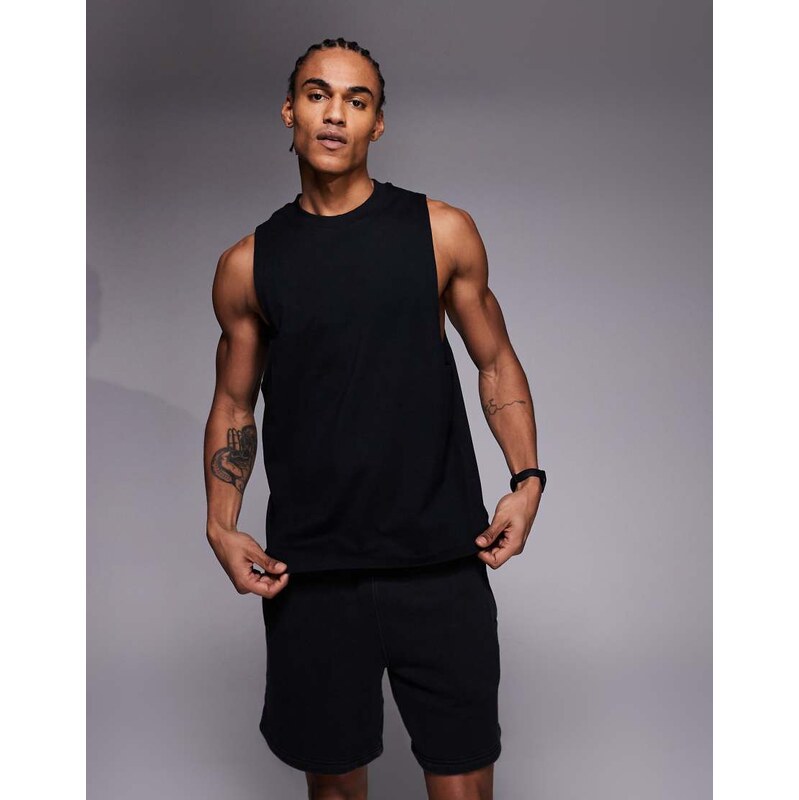 4505 Icon cotton drop armhole training vest with quick dry finish in 112248477