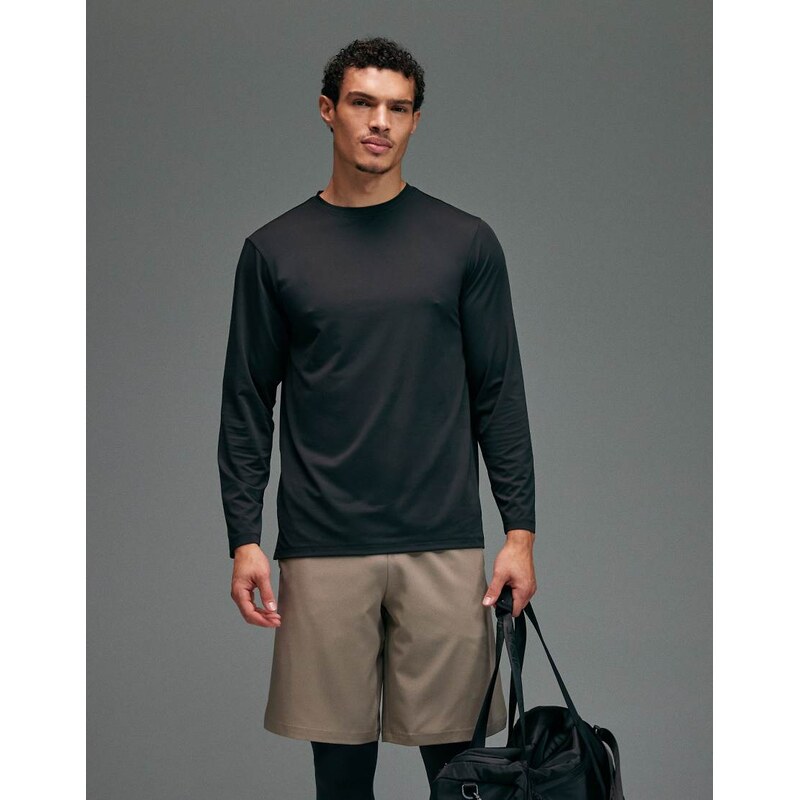 4505 Icon quick dry mesh long sleeve training t-shirt in black