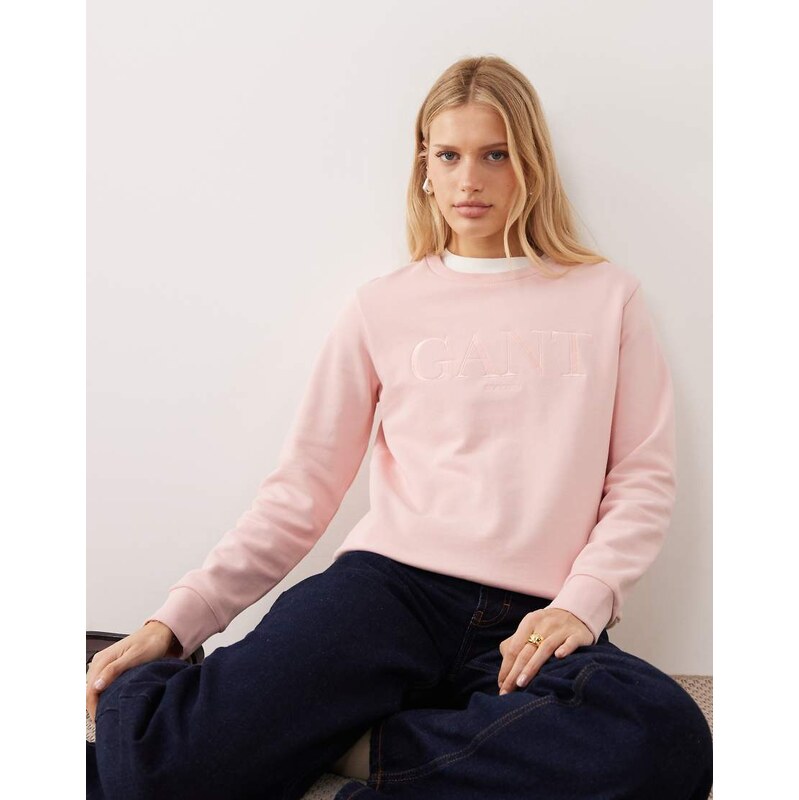 GANT graphic collegiate sweat in pink 111339626