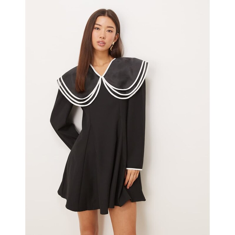 Sister Jane contrast layered oversized collar mini dress in