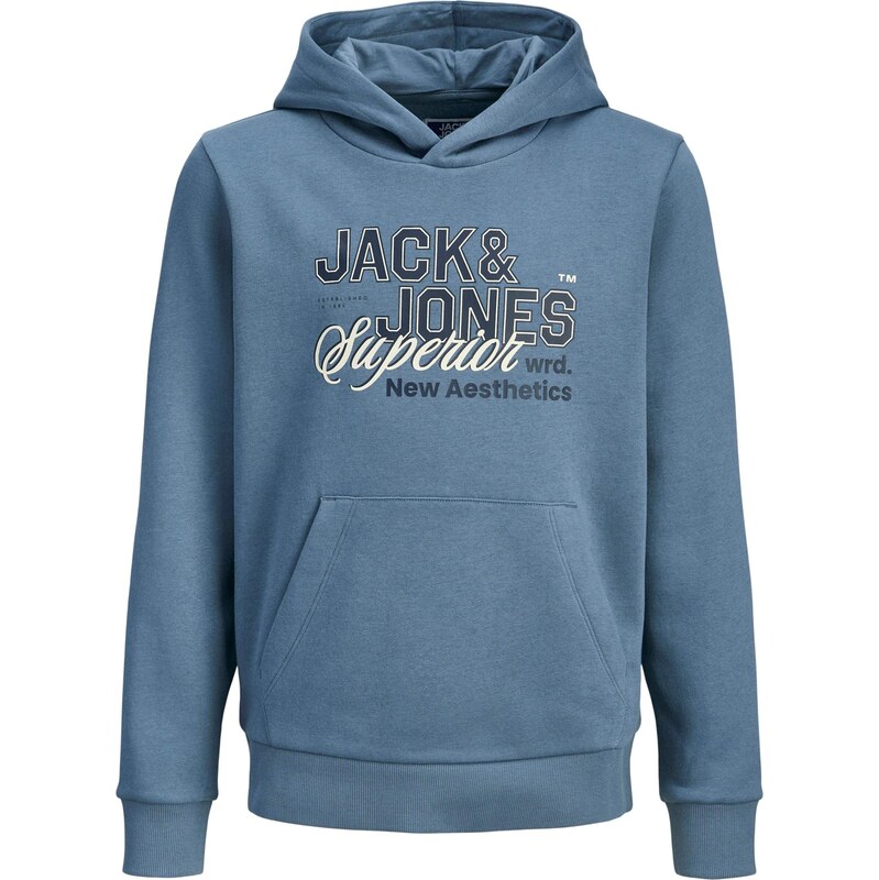 Jack & Jones Junior Mikina safírová / tmavě modrá / bílá