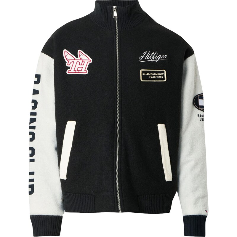 TOMMY HILFIGER Kardigan meruňková / červená / černá / bílá