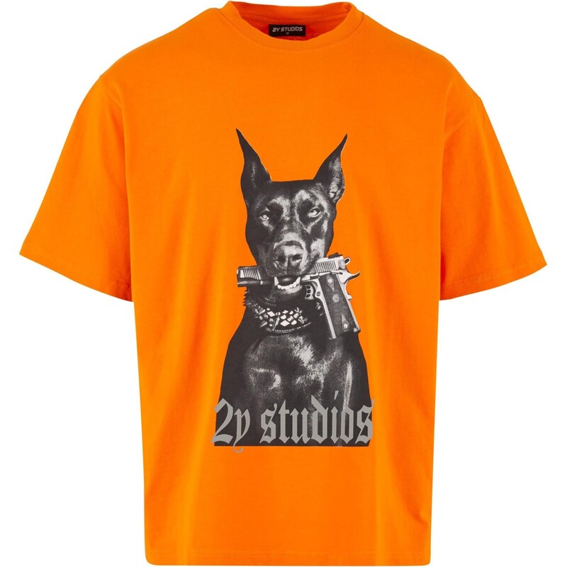 2Y Studios Tričko Doberman šedá / oranžová / černý melír 110996489