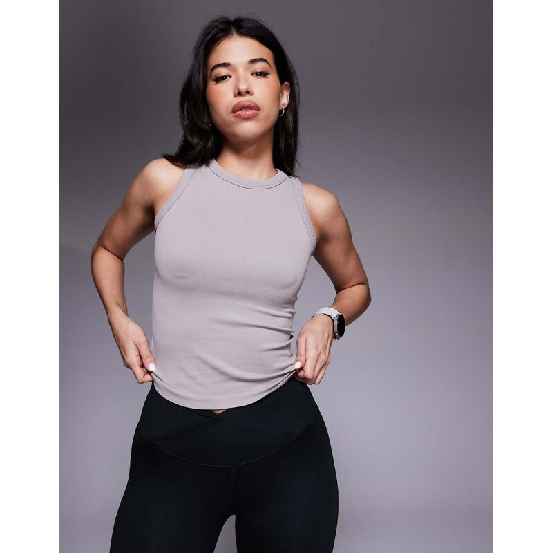 4505 Icon seamless rib 90s racer back vest in ash-Neutral 111346258
