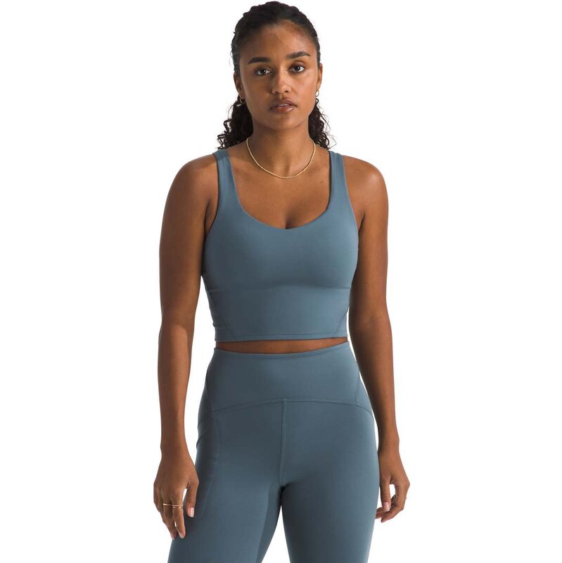 The North Face Jaida long line training bra in blue