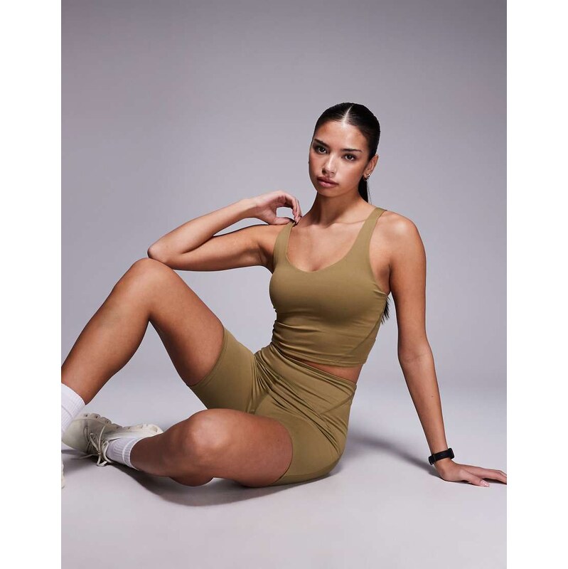 The North Face Jaida long line training bra in beige-Neutral 111346389