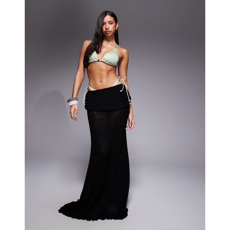 ASOS DESIGN ultimate beach maxi skirt in black