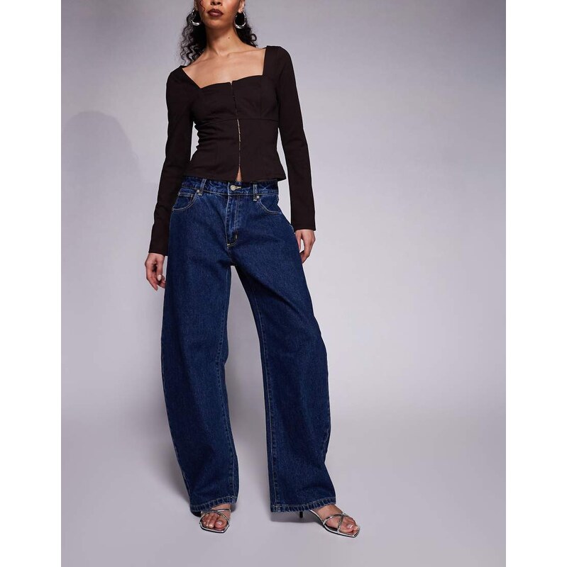 Abrand Jeans 95 mid rise barrel jean in mid blue 111512336