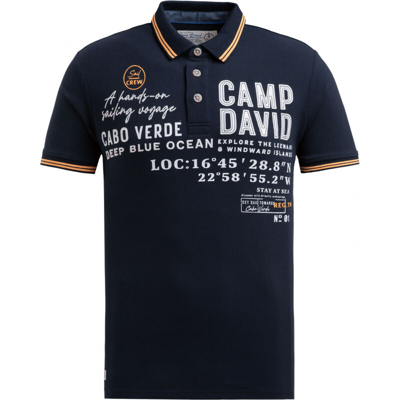 CAMP DAVID Polo tričko pike s aplikacemi značky