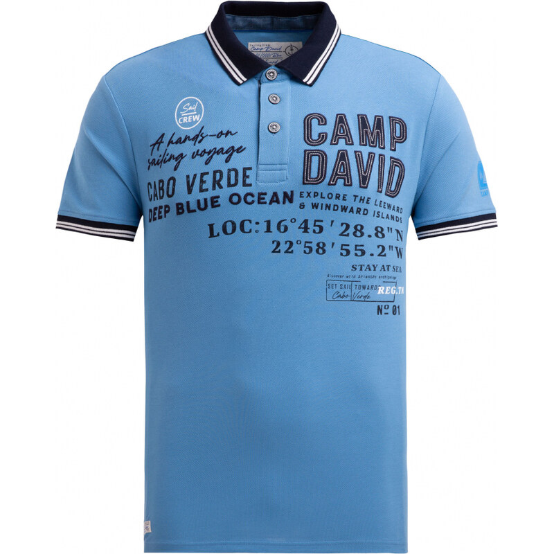 CAMP DAVID Polo tričko pike s aplikacemi značky