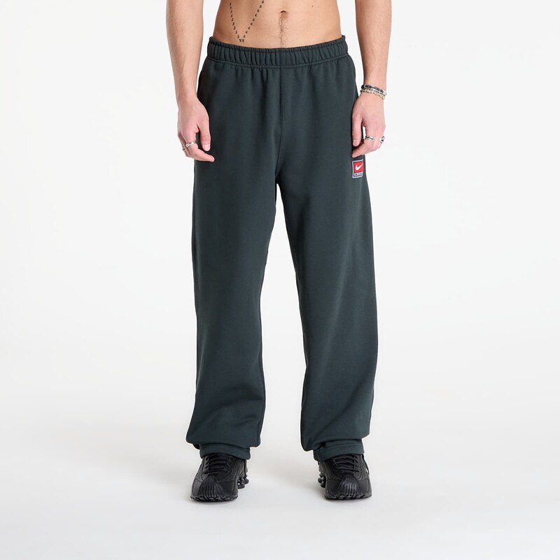 Tepláky Nike Solo Swoosh Mens Fleece Open-Hem Pants Black Spruce