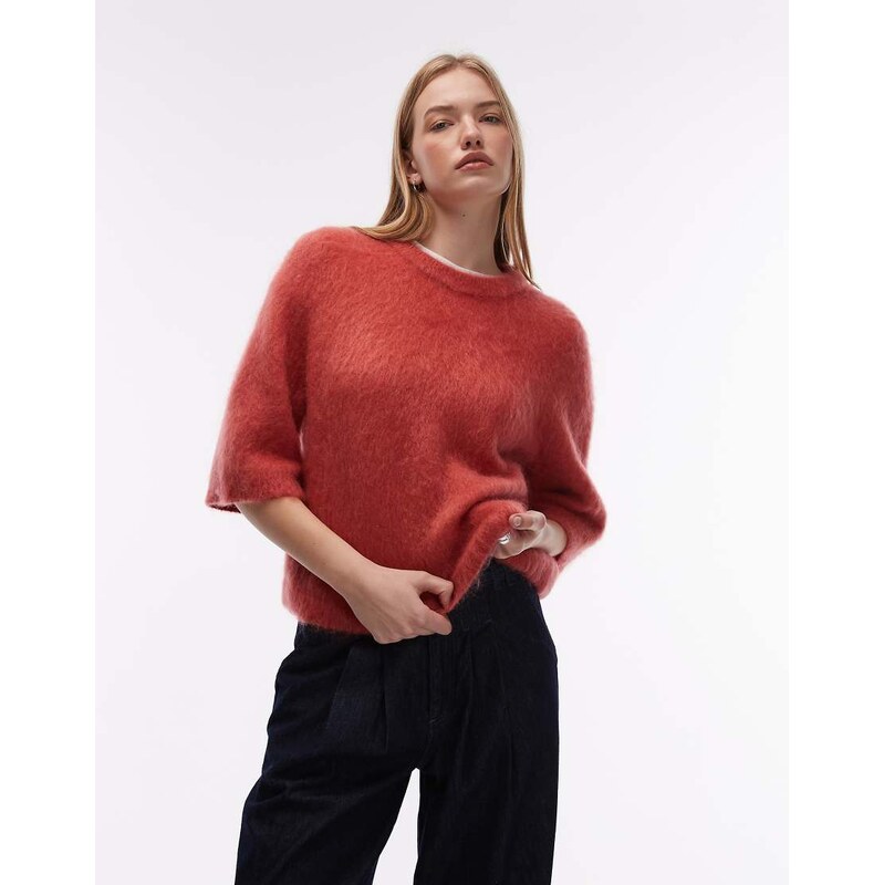 & Other Stories mohair and wool mix short sleeved boxy jumper in