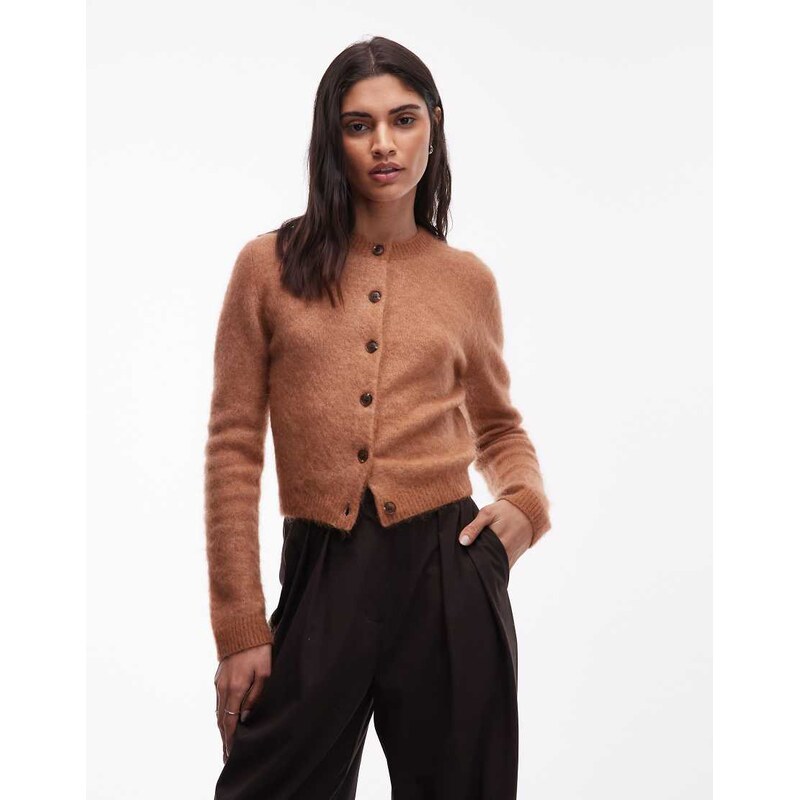 & Other Stories mohair and wool mix cardigan in beige-Neutral