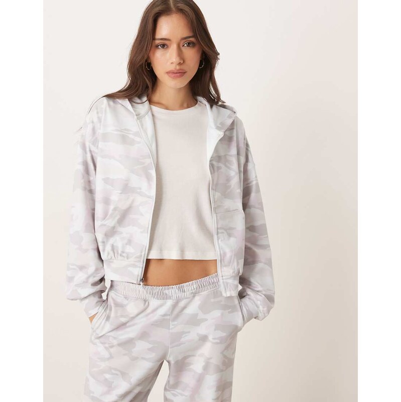 Hollister Gilly Hicks slouchy crop full zip hoodie co-ord in