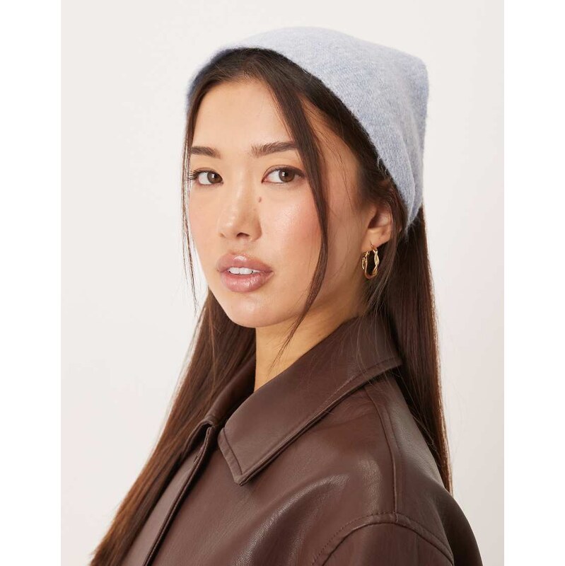 ASOS DESIGN knitted wide headband in light blue 111850971