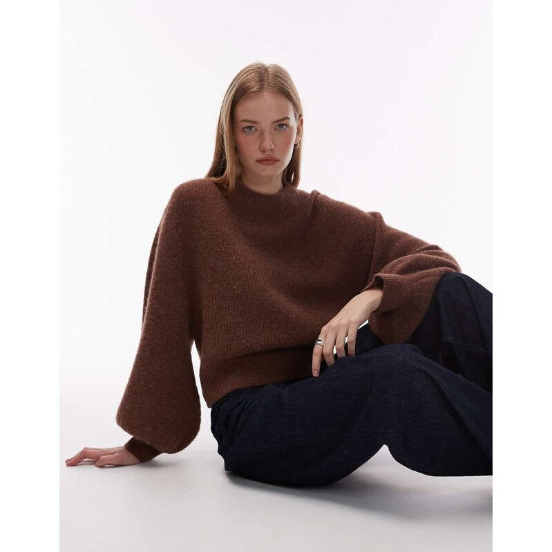 & Other Stories alpaca and wool mix jumper with volume sleeves in 115520159