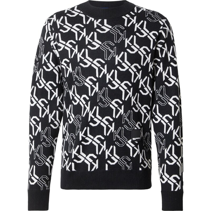 KARL LAGERFELD JEANS Svetr šedá / černá / bílá
