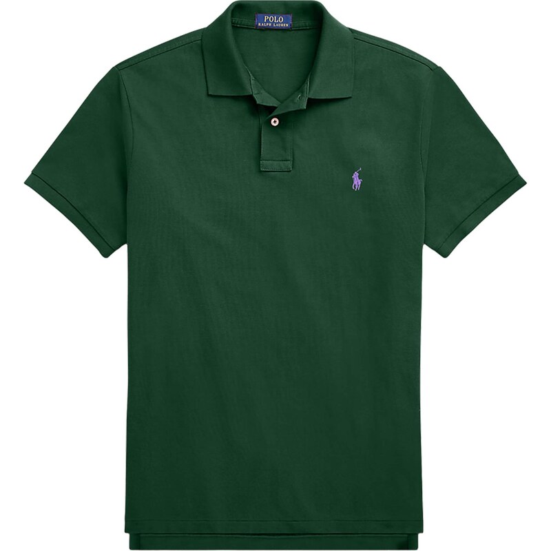 Polo Ralph Lauren Tričko tmavě zelená / fialová