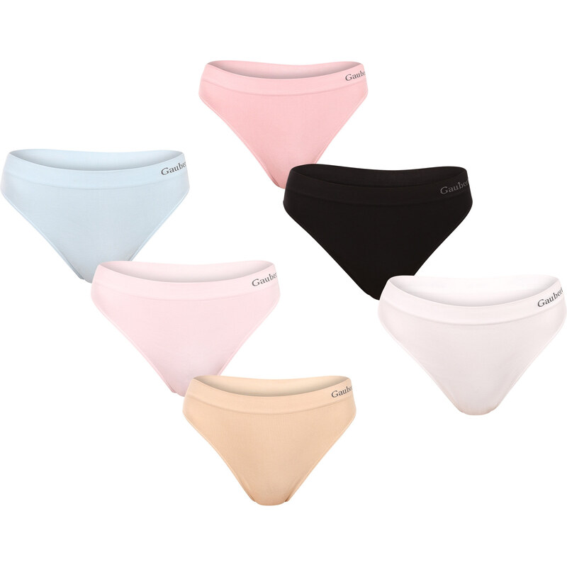 6PACK dámská tanga Gaubert vícebarevné (GBTW-3104/mix) L/ 111043185