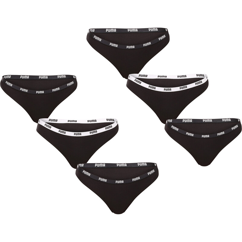 6PACK dámská tanga Puma černá (701218849 001) 111142156