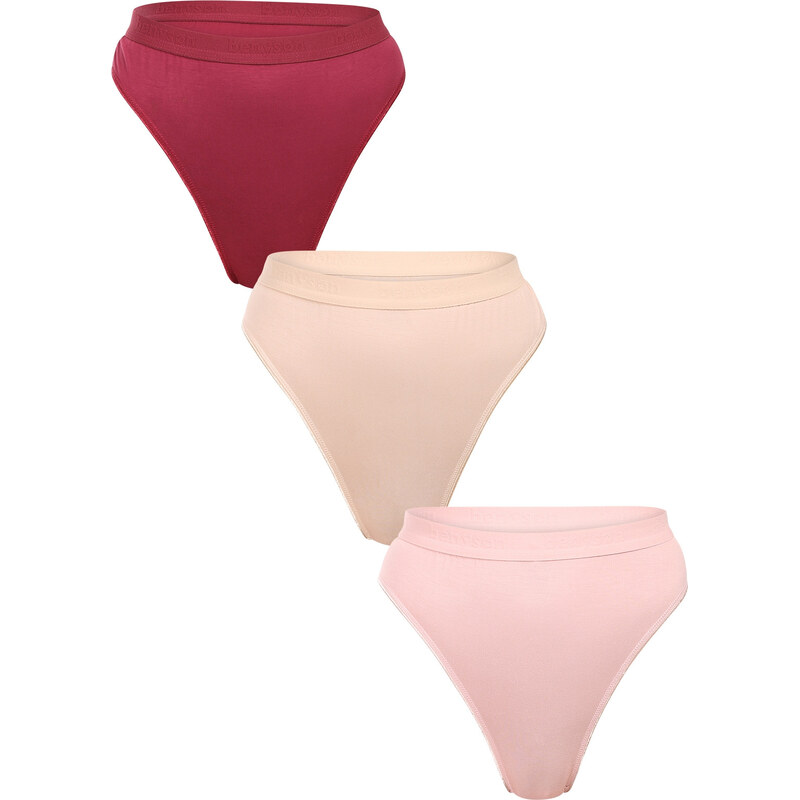 3PACK dámská tanga Benysøn vícebarevné (7204/mix)