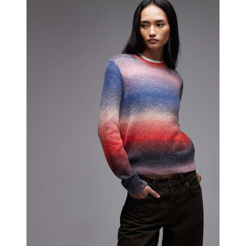 Lacoste ombre stripe knitted jumper in multi 112069901