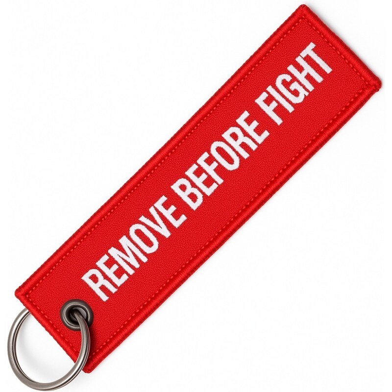 MARS & ARMS Klíčenka REMOVE BEFORE FIGHT červená 112136863