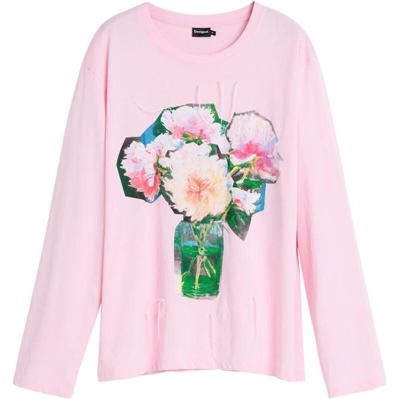 Desigual Tričko nebeská modř / trávově zelená / růžová