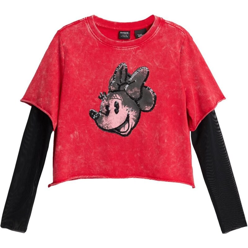 Desigual Mikina Minnie Mouse červená / černá